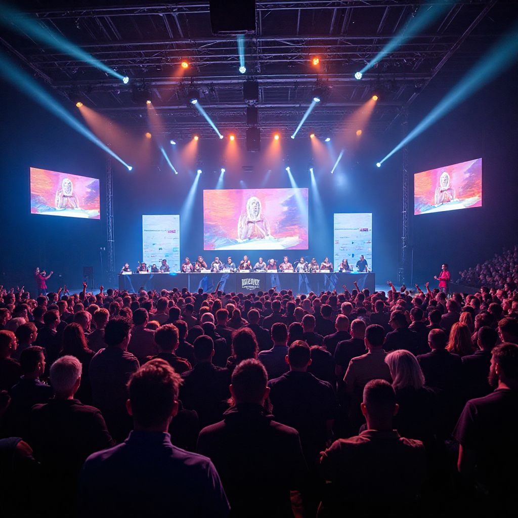 Special tournament event with players on stage